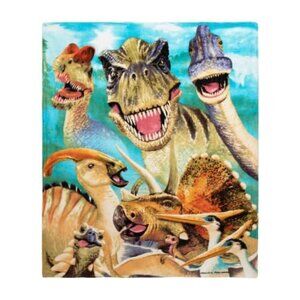 NEW Dawhud Direct Dinosaurs Selfie Fleece Throw Blanket 50 X 60